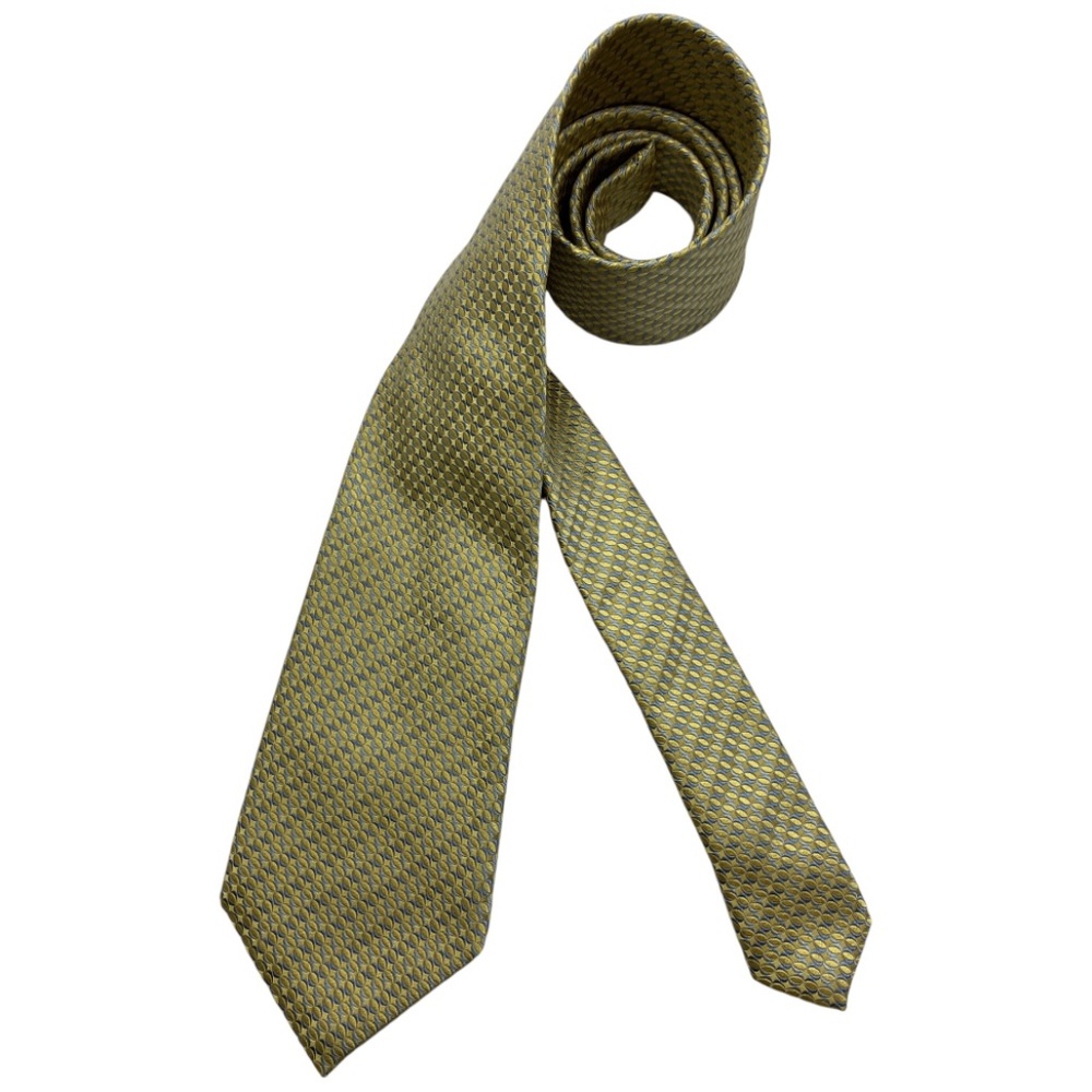 CANALI Gold/Blue Geometric Silk LUXURY Tie ITALY